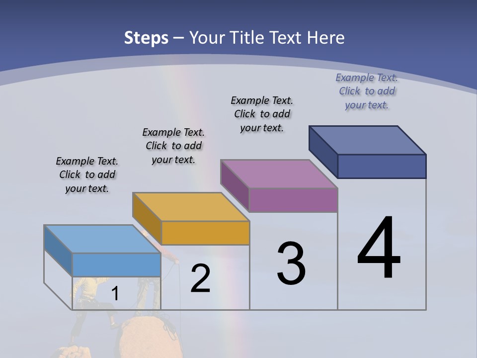 A Man Standing On A Rock With A Rainbow In The Background PowerPoint Template