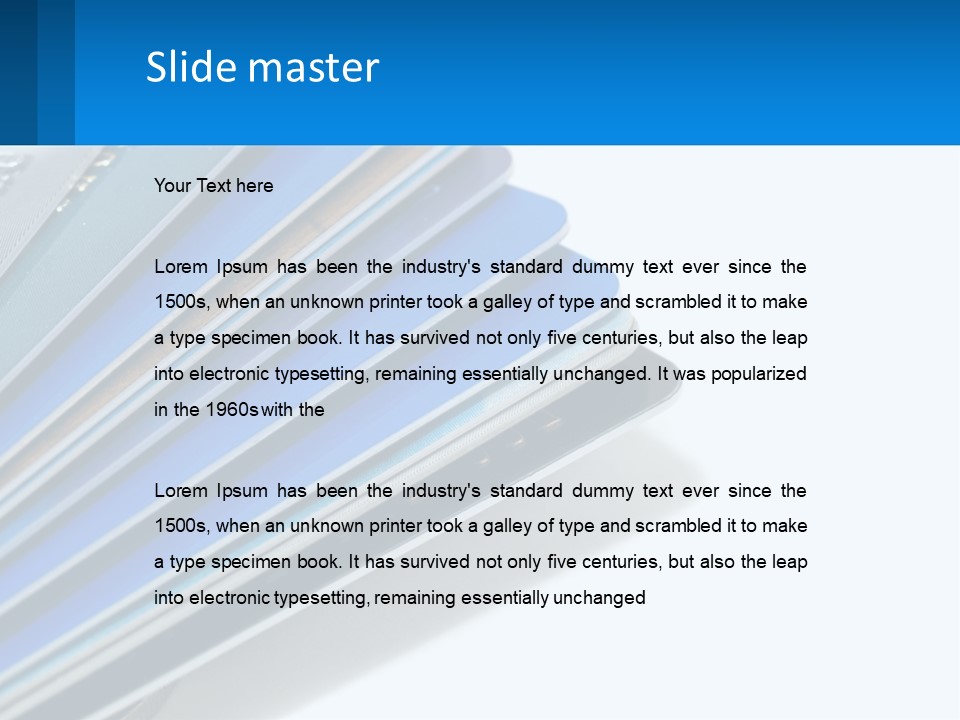 A Bunch Of Credit Cards Stacked On Top Of Each Other PowerPoint Template