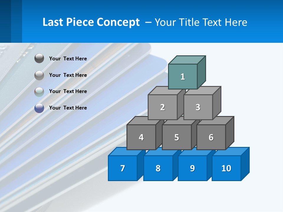 A Bunch Of Credit Cards Stacked On Top Of Each Other PowerPoint Template