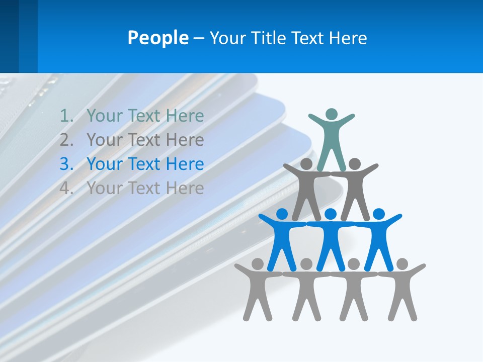 A Bunch Of Credit Cards Stacked On Top Of Each Other PowerPoint Template