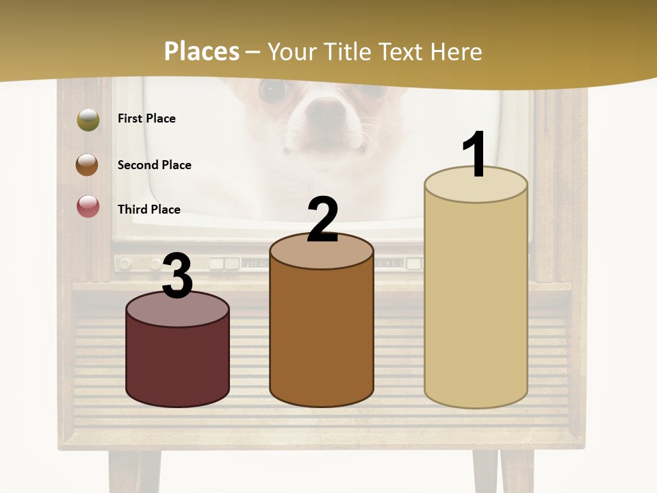 A Small Dog Sitting On Top Of An Old Tv PowerPoint Template