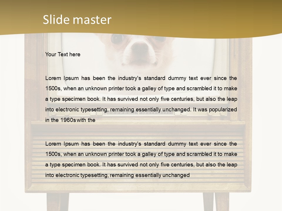 A Small Dog Sitting On Top Of An Old Tv PowerPoint Template