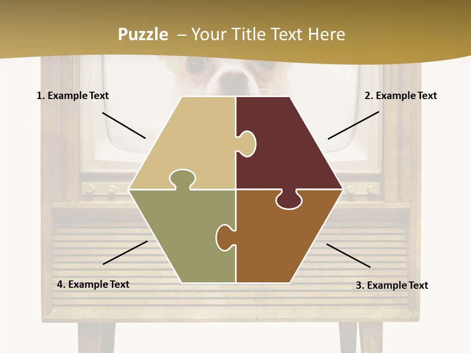 A Small Dog Sitting On Top Of An Old Tv PowerPoint Template