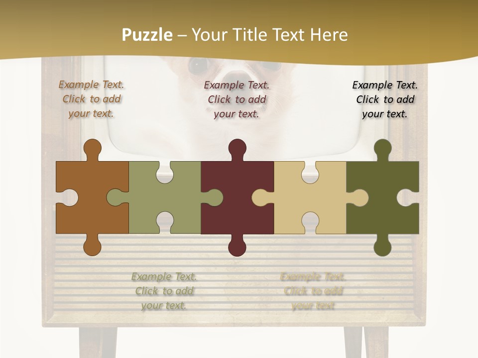 A Small Dog Sitting On Top Of An Old Tv PowerPoint Template