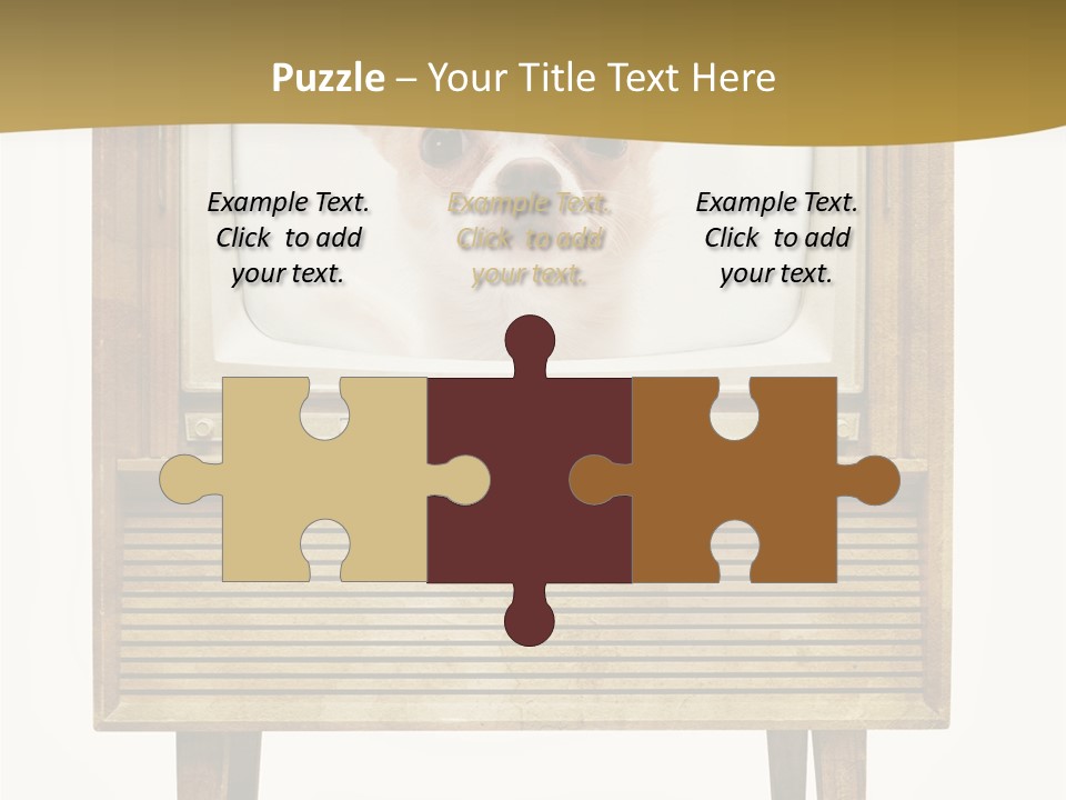 A Small Dog Sitting On Top Of An Old Tv PowerPoint Template