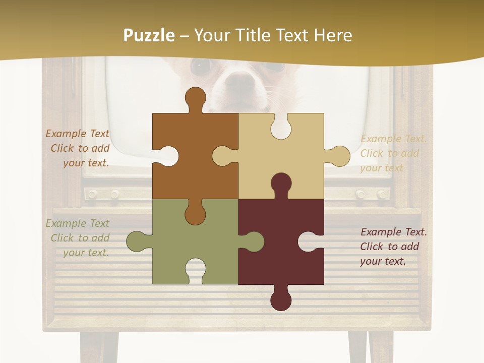 A Small Dog Sitting On Top Of An Old Tv PowerPoint Template