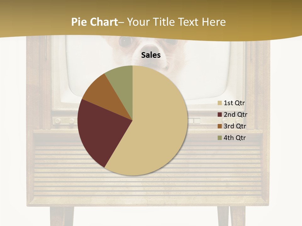 A Small Dog Sitting On Top Of An Old Tv PowerPoint Template