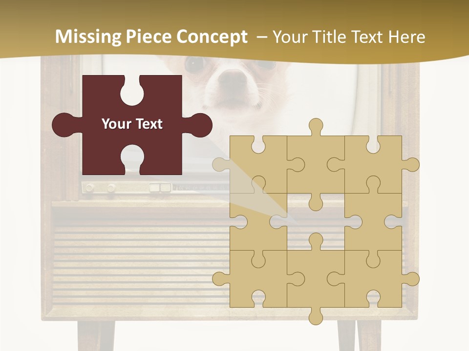 A Small Dog Sitting On Top Of An Old Tv PowerPoint Template
