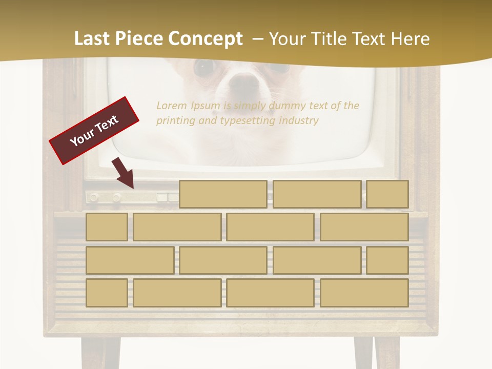 A Small Dog Sitting On Top Of An Old Tv PowerPoint Template