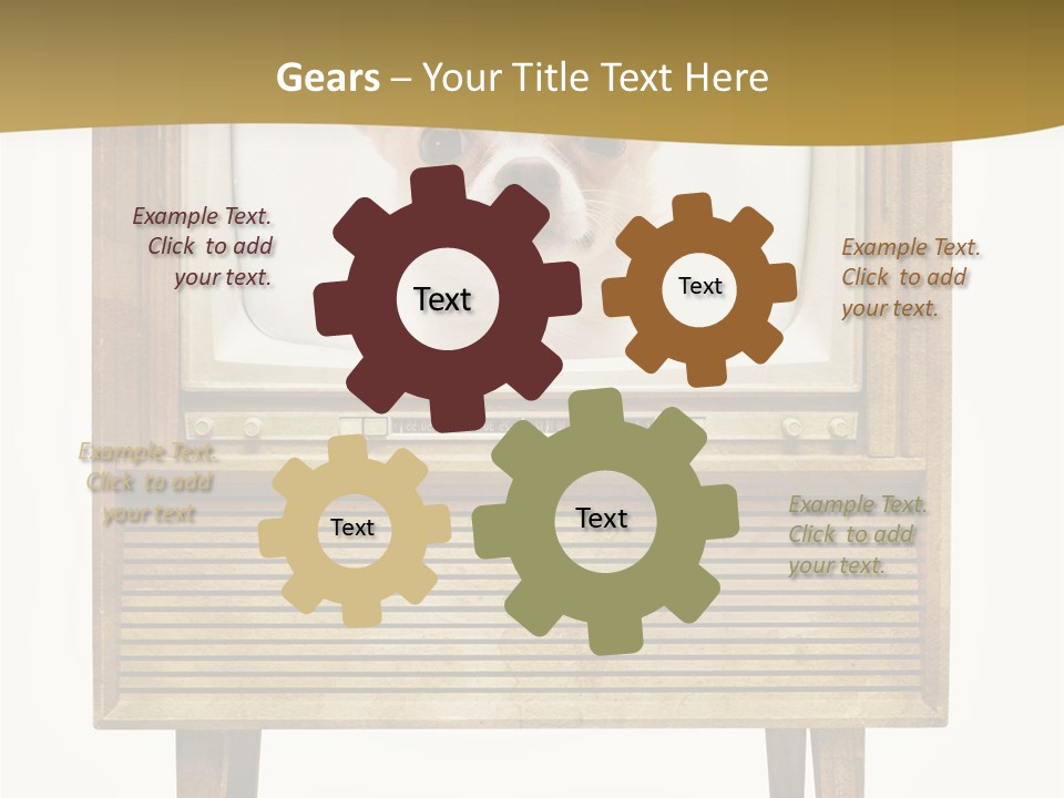 A Small Dog Sitting On Top Of An Old Tv PowerPoint Template