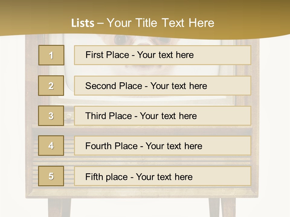 A Small Dog Sitting On Top Of An Old Tv PowerPoint Template