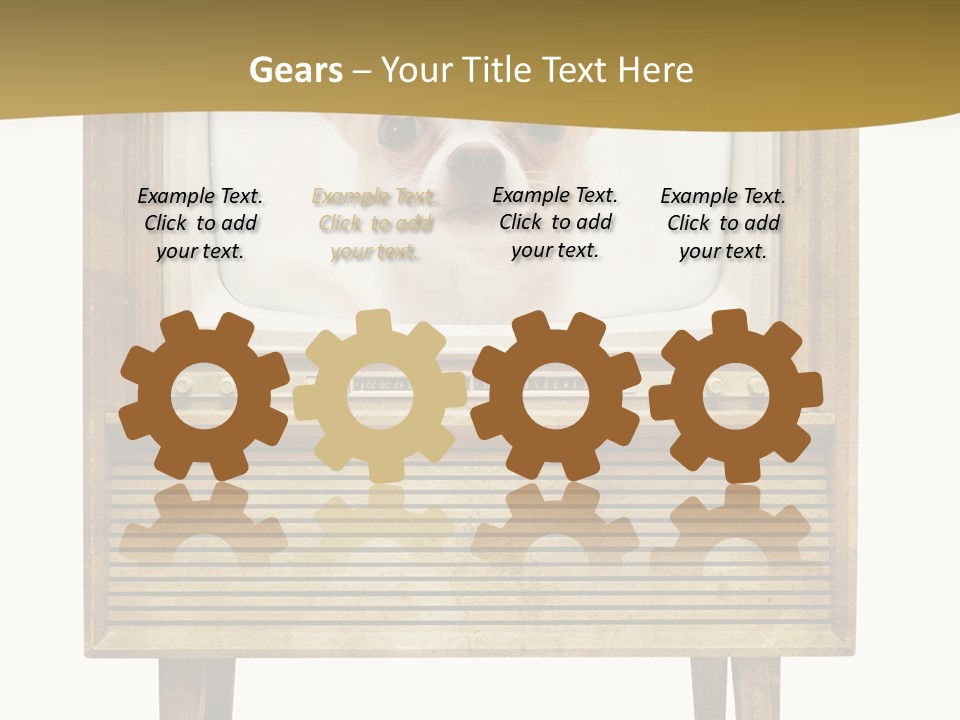 A Small Dog Sitting On Top Of An Old Tv PowerPoint Template