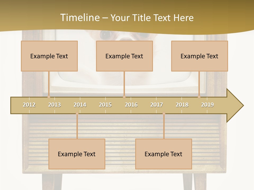 A Small Dog Sitting On Top Of An Old Tv PowerPoint Template