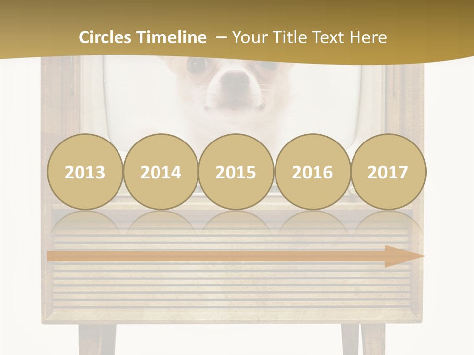 A Small Dog Sitting On Top Of An Old Tv PowerPoint Template