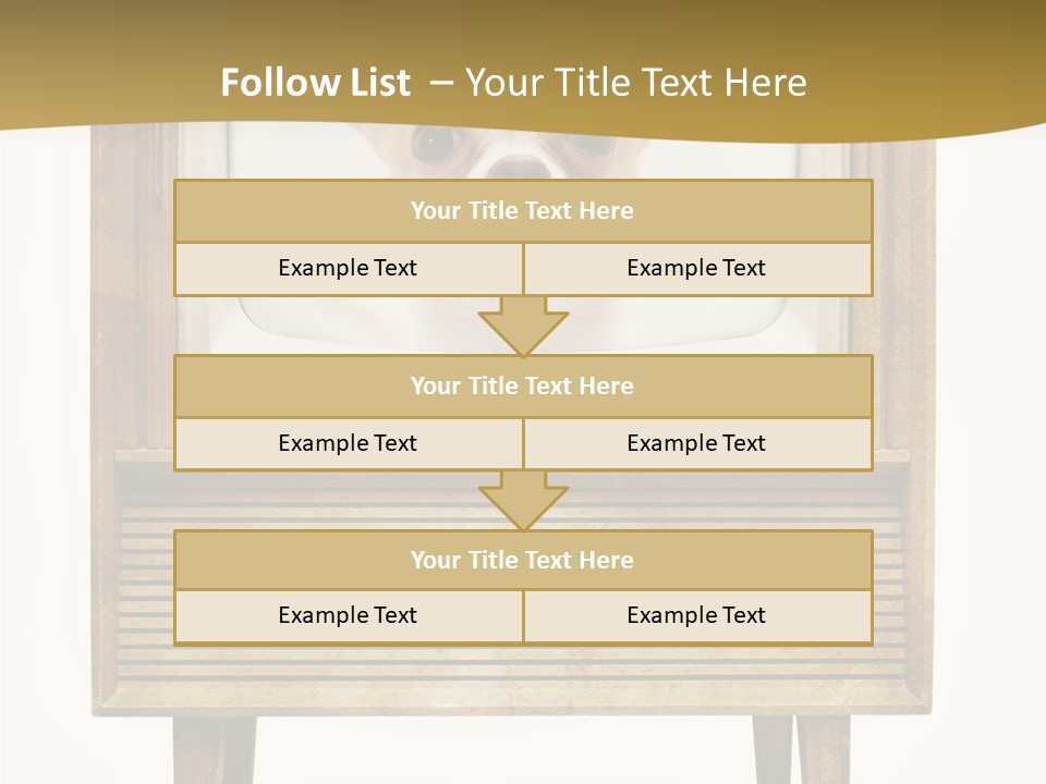 A Small Dog Sitting On Top Of An Old Tv PowerPoint Template