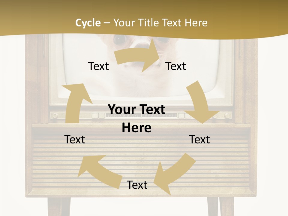 A Small Dog Sitting On Top Of An Old Tv PowerPoint Template