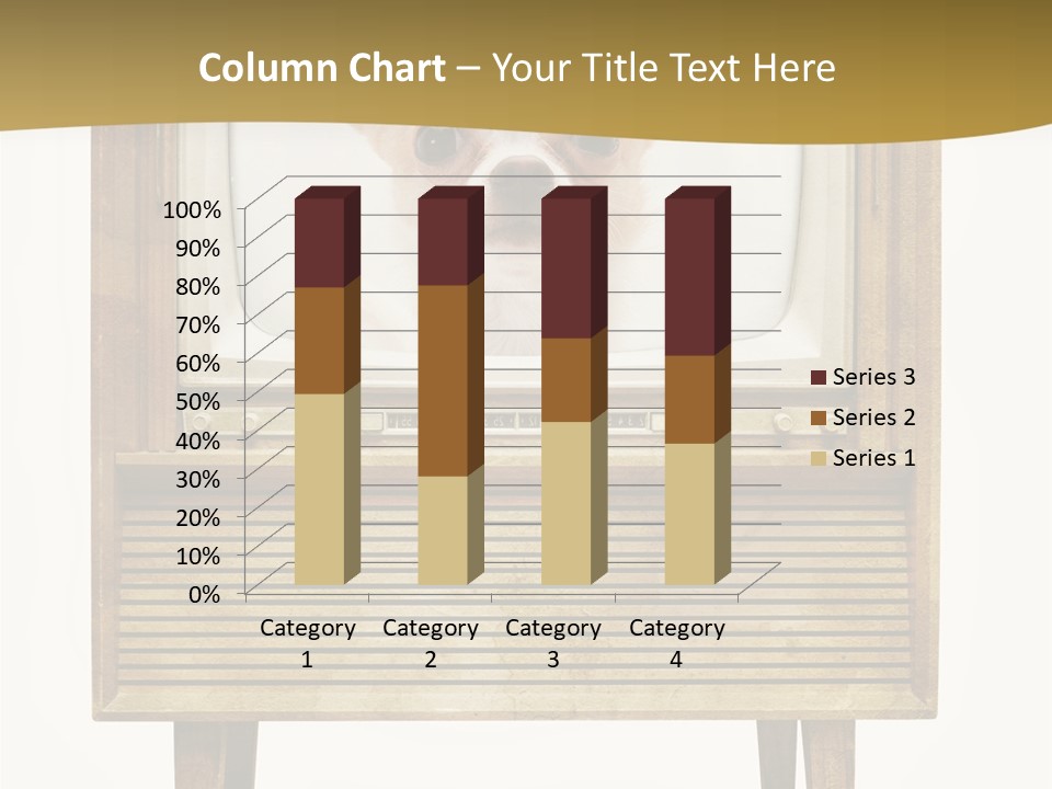 A Small Dog Sitting On Top Of An Old Tv PowerPoint Template