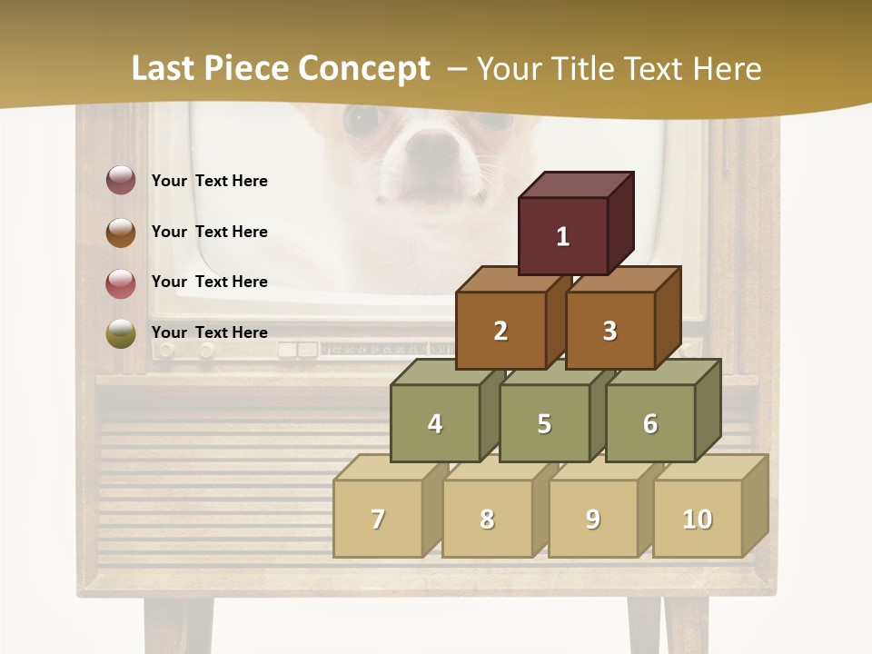 A Small Dog Sitting On Top Of An Old Tv PowerPoint Template