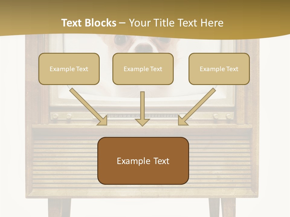 A Small Dog Sitting On Top Of An Old Tv PowerPoint Template