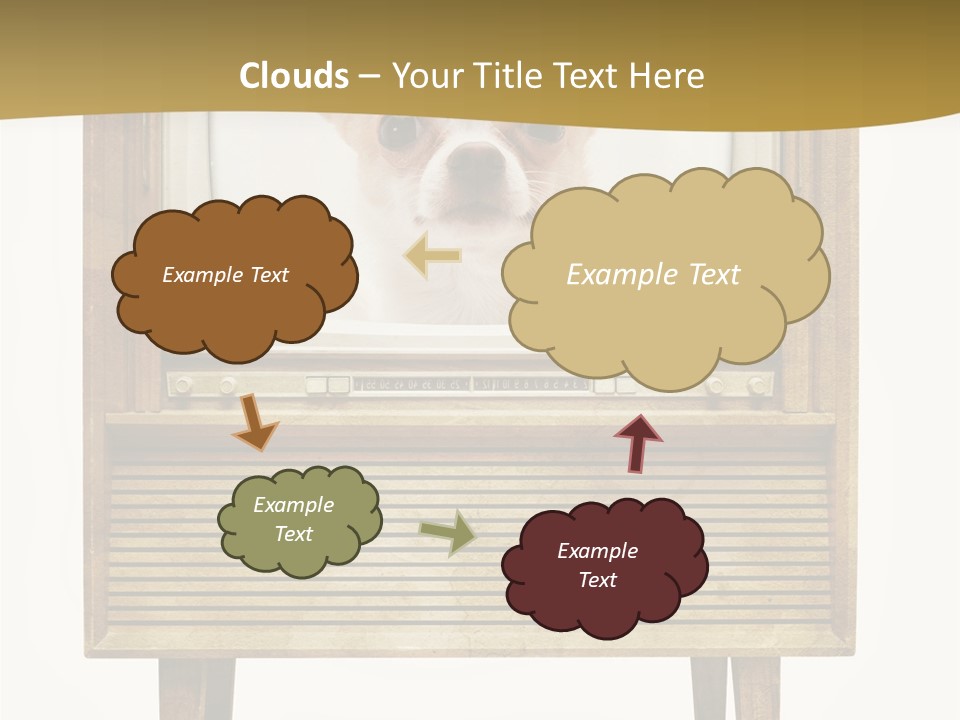 A Small Dog Sitting On Top Of An Old Tv PowerPoint Template