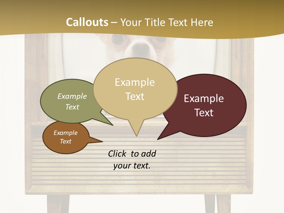 A Small Dog Sitting On Top Of An Old Tv PowerPoint Template