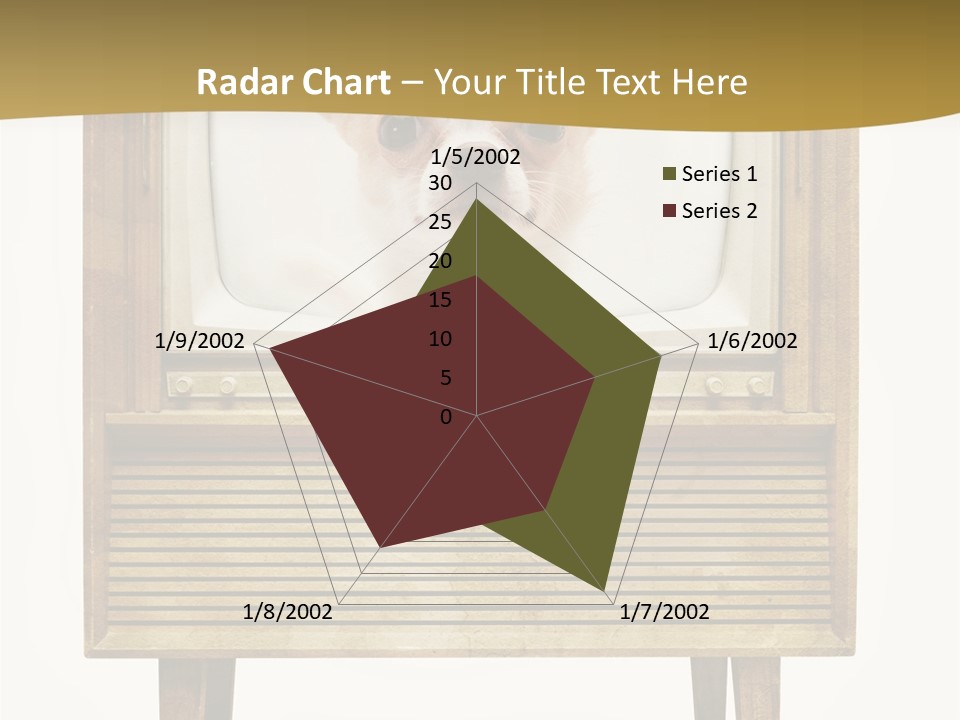 A Small Dog Sitting On Top Of An Old Tv PowerPoint Template