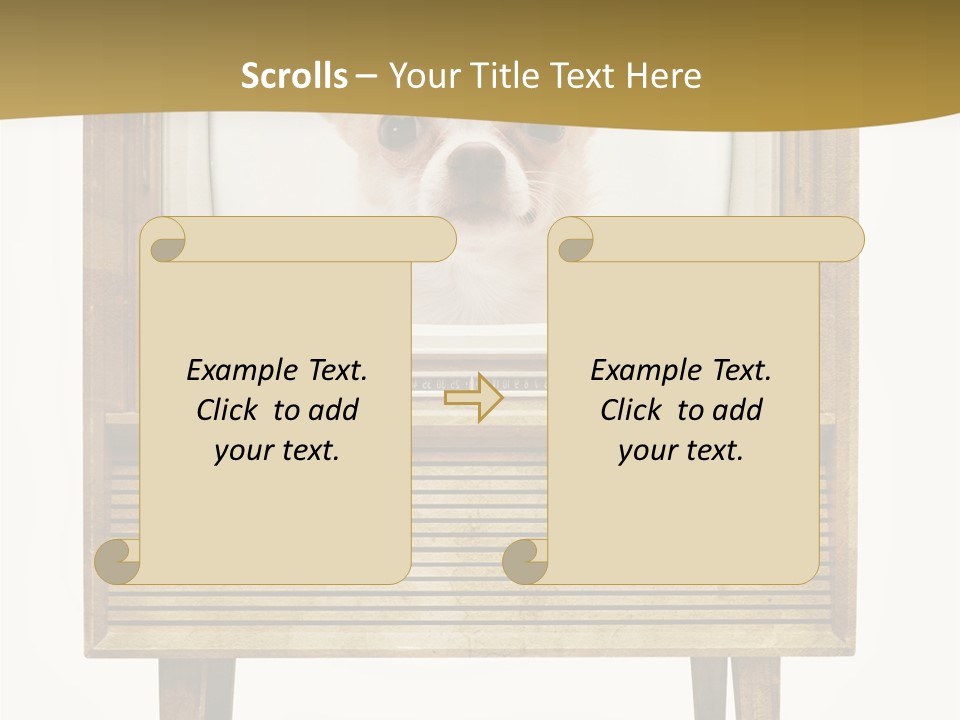 A Small Dog Sitting On Top Of An Old Tv PowerPoint Template