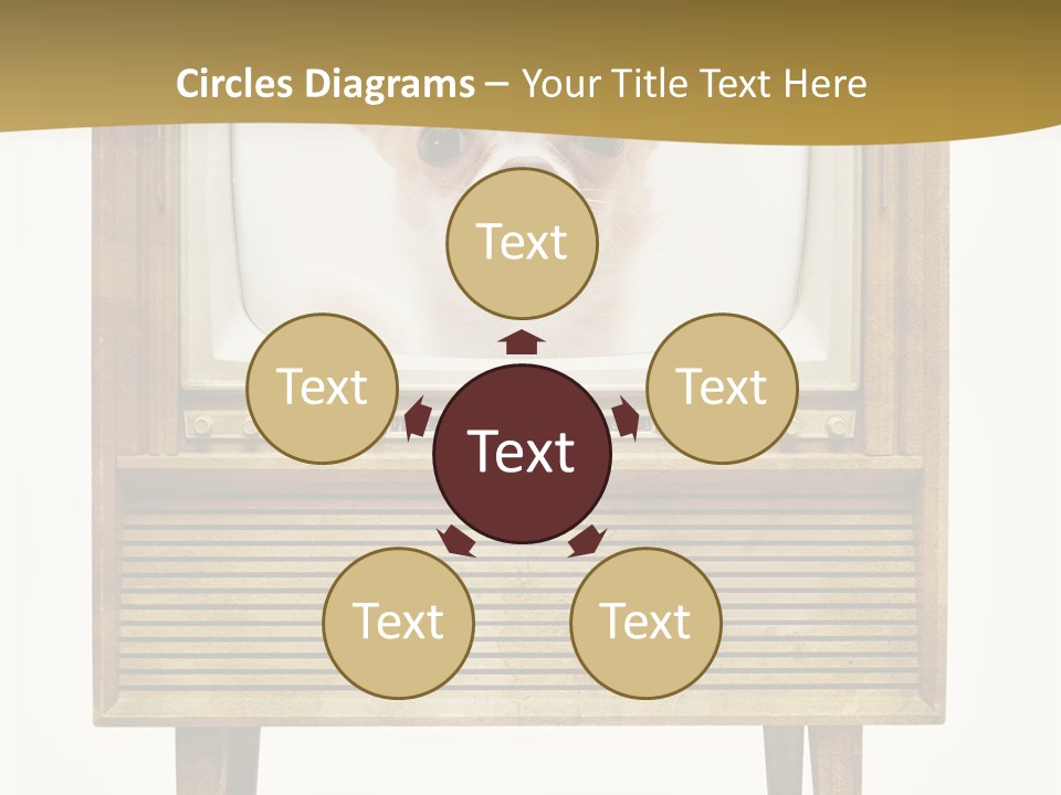 A Small Dog Sitting On Top Of An Old Tv PowerPoint Template