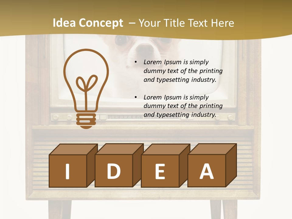 A Small Dog Sitting On Top Of An Old Tv PowerPoint Template