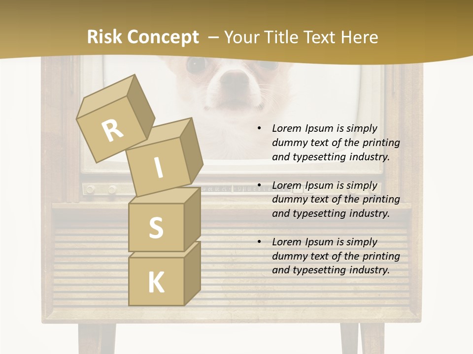 A Small Dog Sitting On Top Of An Old Tv PowerPoint Template