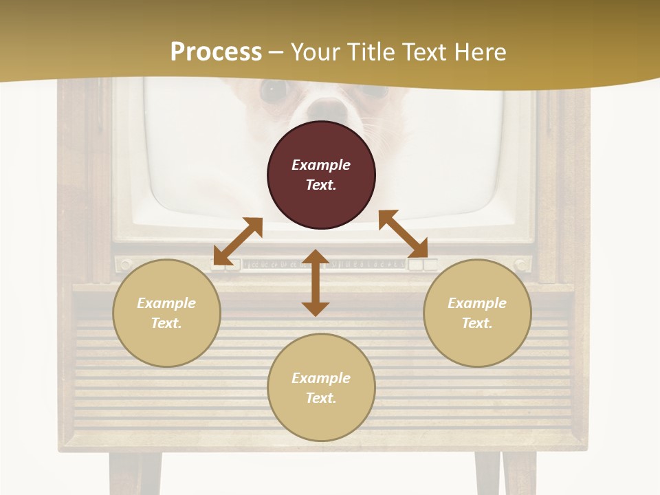 A Small Dog Sitting On Top Of An Old Tv PowerPoint Template