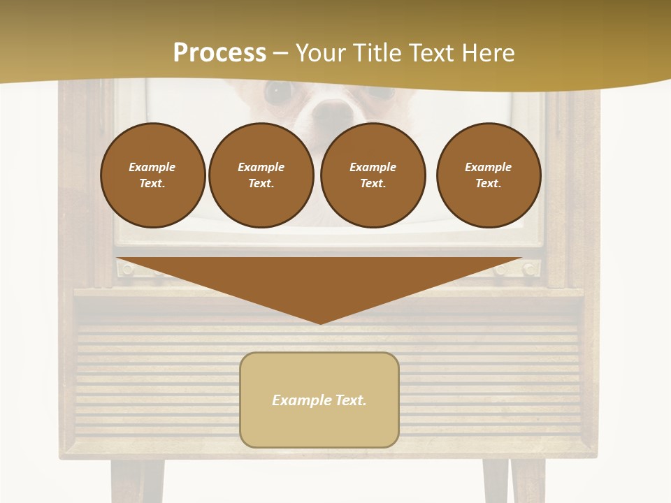 A Small Dog Sitting On Top Of An Old Tv PowerPoint Template
