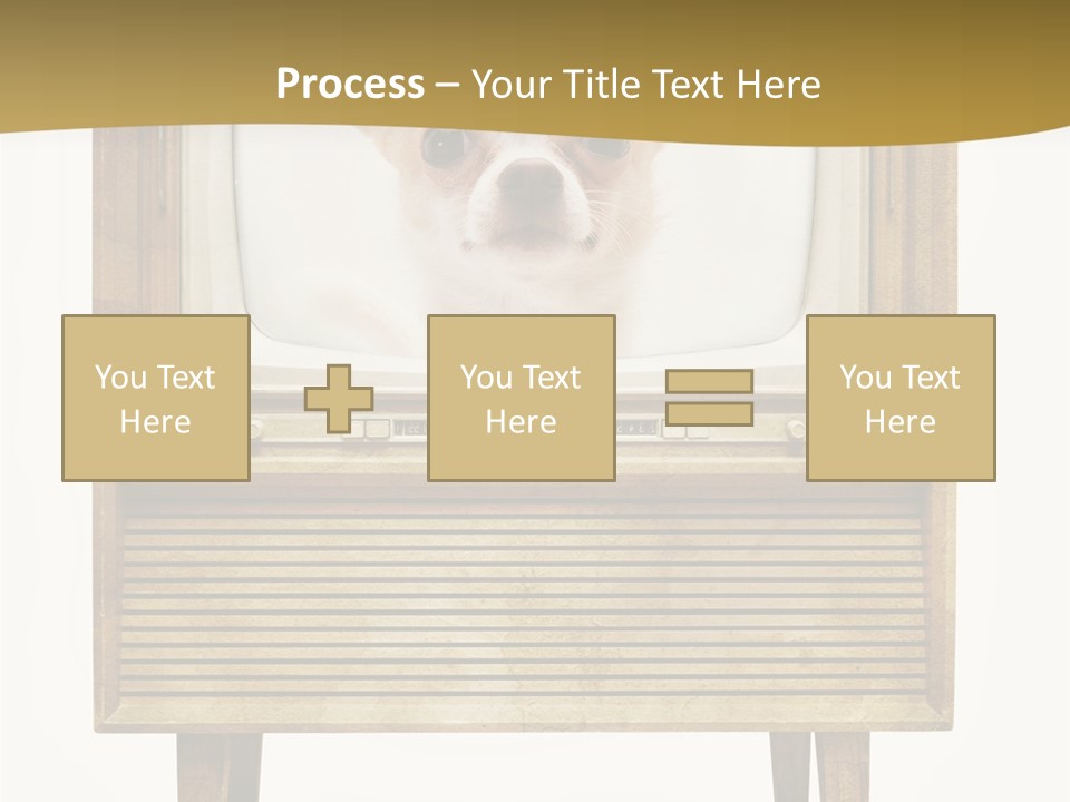 A Small Dog Sitting On Top Of An Old Tv PowerPoint Template