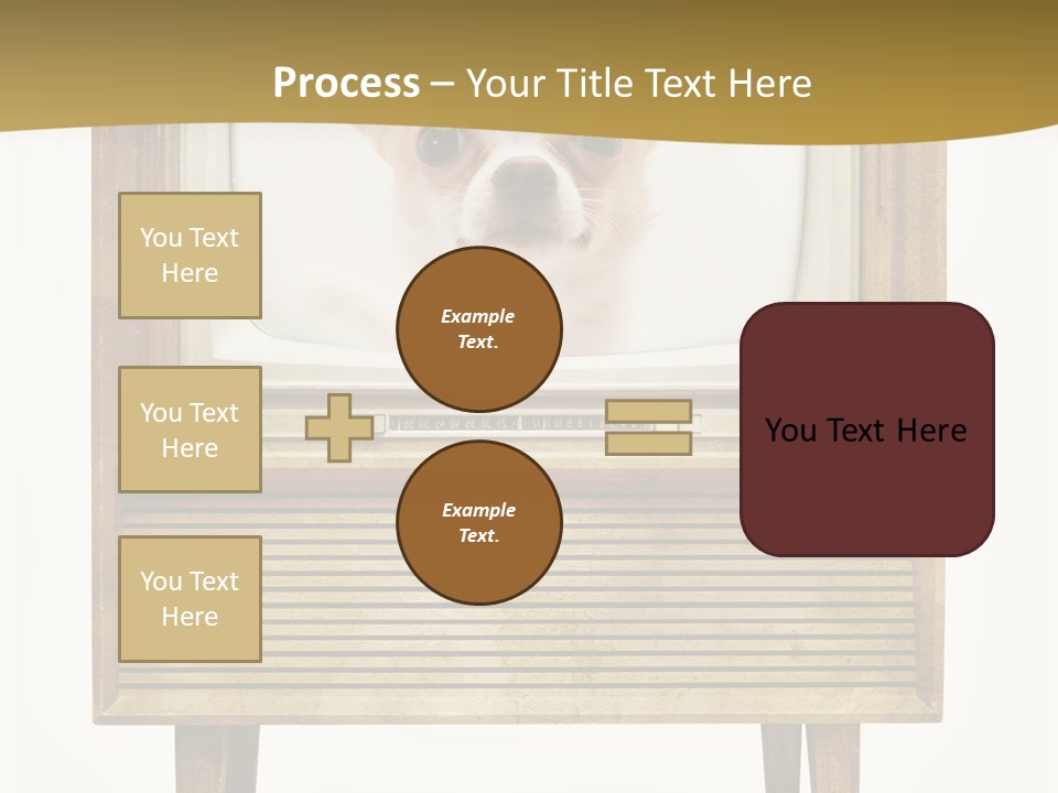 A Small Dog Sitting On Top Of An Old Tv PowerPoint Template
