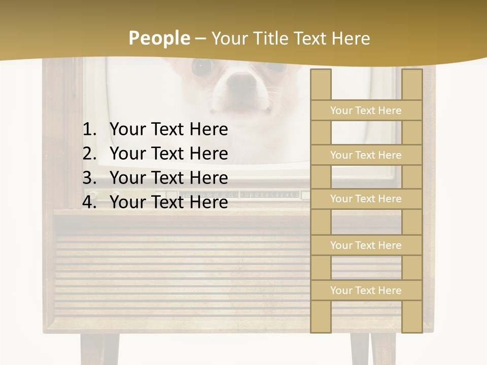 A Small Dog Sitting On Top Of An Old Tv PowerPoint Template