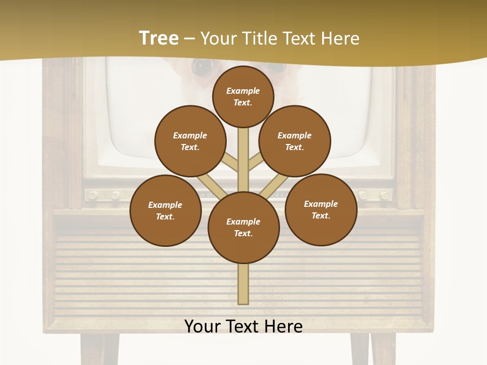 A Small Dog Sitting On Top Of An Old Tv PowerPoint Template