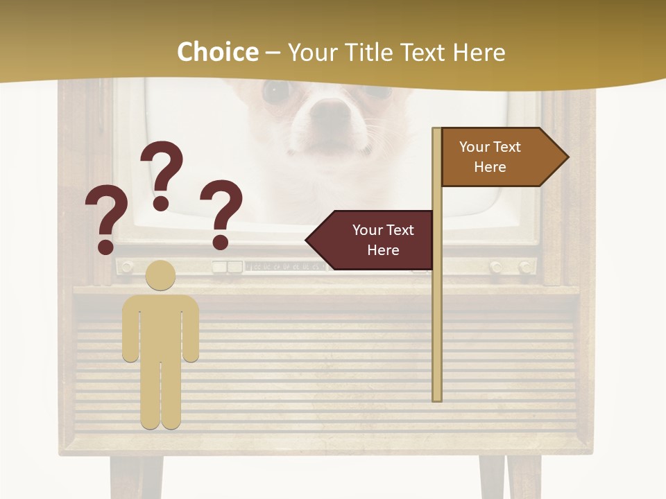 A Small Dog Sitting On Top Of An Old Tv PowerPoint Template