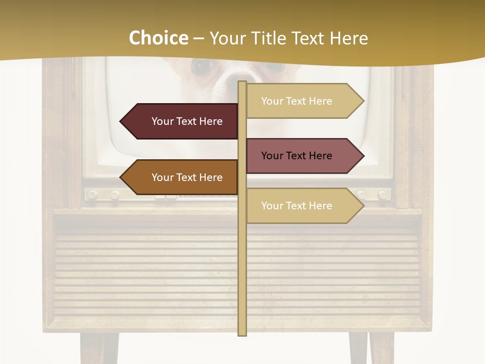 A Small Dog Sitting On Top Of An Old Tv PowerPoint Template