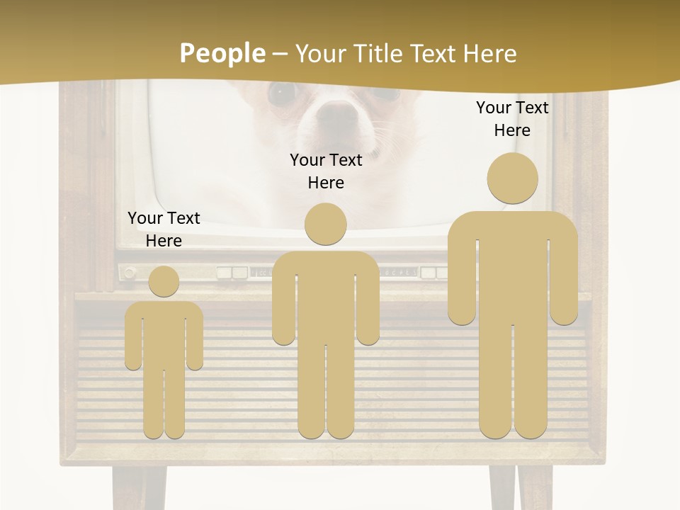 A Small Dog Sitting On Top Of An Old Tv PowerPoint Template