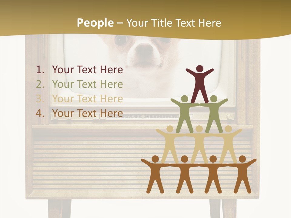 A Small Dog Sitting On Top Of An Old Tv PowerPoint Template