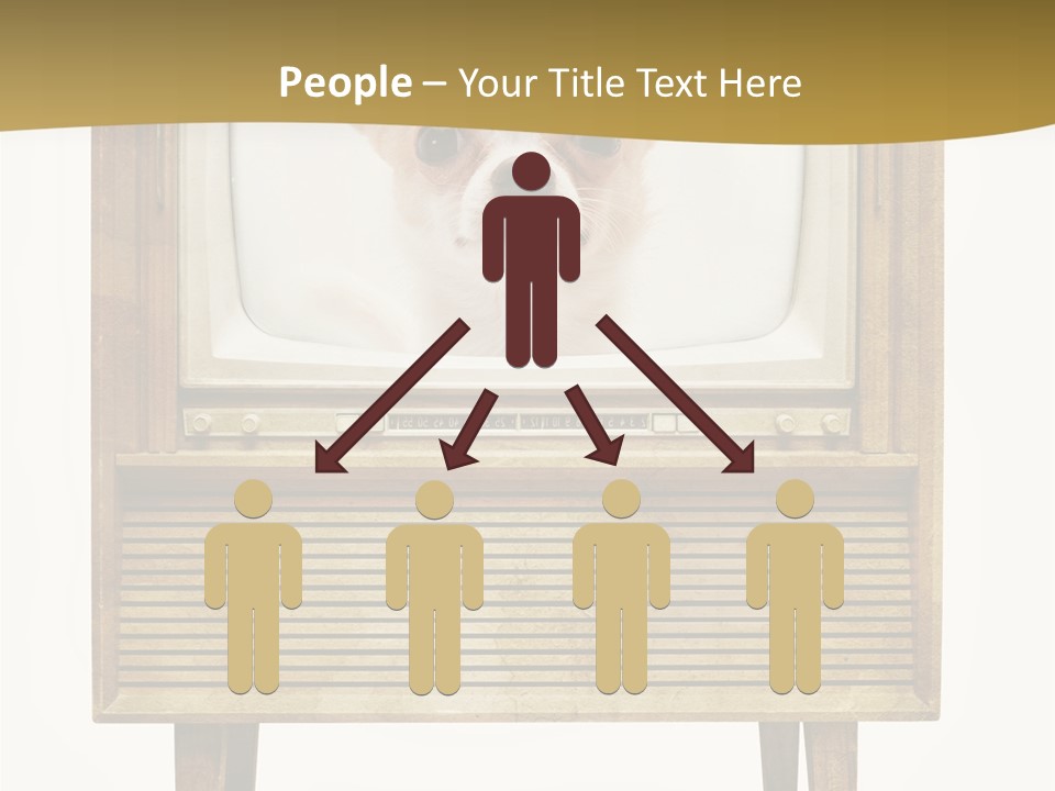 A Small Dog Sitting On Top Of An Old Tv PowerPoint Template