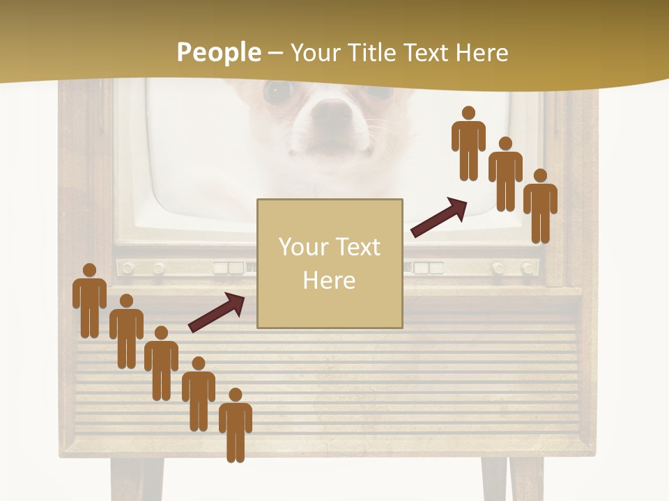 A Small Dog Sitting On Top Of An Old Tv PowerPoint Template