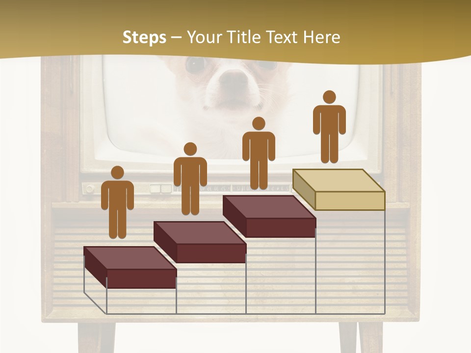A Small Dog Sitting On Top Of An Old Tv PowerPoint Template