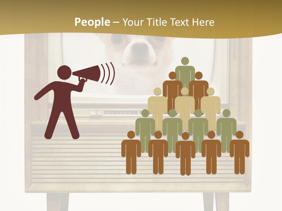 A Small Dog Sitting On Top Of An Old Tv PowerPoint Template