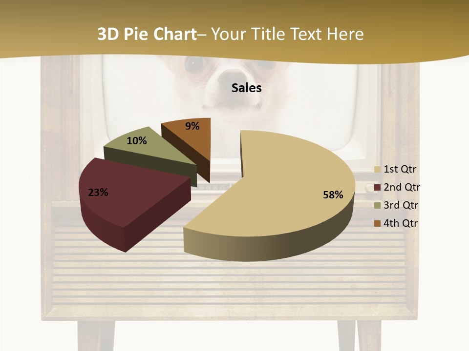 A Small Dog Sitting On Top Of An Old Tv PowerPoint Template