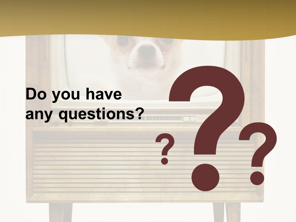 A Small Dog Sitting On Top Of An Old Tv PowerPoint Template