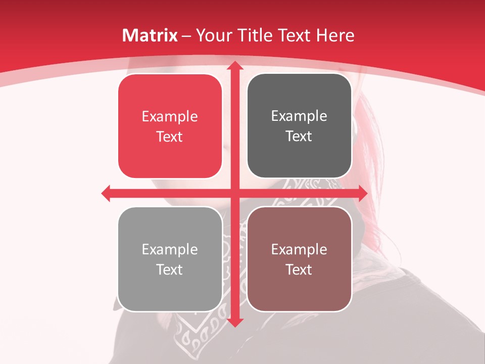 A Woman With Red Hair Is Wearing A Black Shirt PowerPoint Template