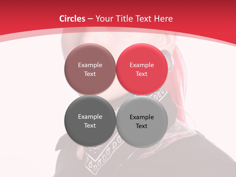 A Woman With Red Hair Is Wearing A Black Shirt PowerPoint Template