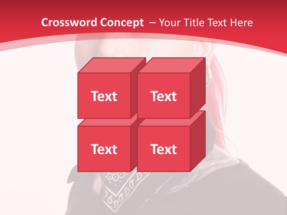 A Woman With Red Hair Is Wearing A Black Shirt PowerPoint Template