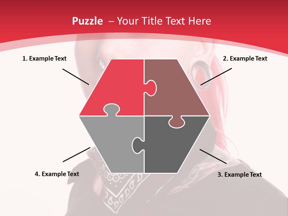 A Woman With Red Hair Is Wearing A Black Shirt PowerPoint Template